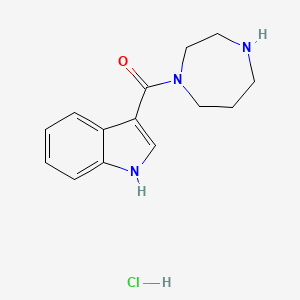 molecular formula C14H18ClN3O B1420832 3-[(1,4-diazepan-1-yl)carbonyl]-1H-indole hydrochloride CAS No. 1235439-36-7