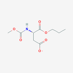 molecular formula C9H14NO6- B14208329 (3S)-3-[(Methoxycarbonyl)amino]-4-oxo-4-propoxybutanoate CAS No. 628319-00-6