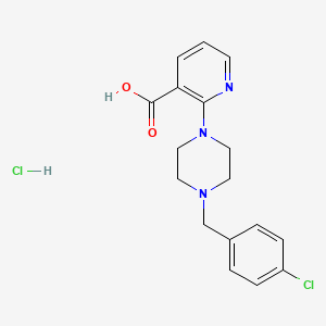 molecular formula C17H19Cl2N3O2 B1420834 2-{4-[(4-Chlorophenyl)methyl]piperazin-1-yl}pyridine-3-carboxylic acid hydrochloride CAS No. 1235439-09-4