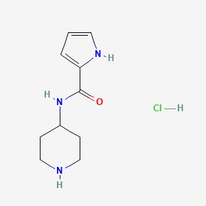 molecular formula C10H16ClN3O B1420836 N-(piperidin-4-yl)-1H-pyrrole-2-carboxamide hydrochloride CAS No. 1240528-13-5