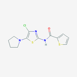 molecular formula C12H12ClN3OS2 B14208377 N-[4-Chloro-5-(pyrrolidin-1-yl)-1,3-thiazol-2-yl]thiophene-2-carboxamide CAS No. 828921-07-9