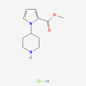 molecular formula C11H17ClN2O2 B1420838 methyl 1-(piperidin-4-yl)-1H-pyrrole-2-carboxylate hydrochloride CAS No. 1240528-40-8