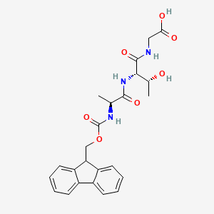 molecular formula C24H27N3O7 B14208405 N-{[(9H-Fluoren-9-yl)methoxy]carbonyl}-L-alanyl-L-threonylglycine CAS No. 830321-65-8