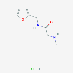 molecular formula C8H13ClN2O2 B1420841 N-(furan-2-ylmethyl)-2-(methylamino)acetamide hydrochloride CAS No. 1220035-59-5