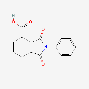 molecular formula C16H17NO4 B1420842 7-methyl-1,3-dioxo-2-phenyl-octahydro-1H-isoindole-4-carboxylic acid CAS No. 1221724-77-1