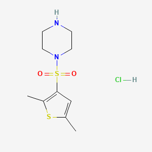 molecular formula C10H17ClN2O2S2 B1420843 1-[(2,5-二甲基噻吩-3-基)磺酰基]哌嗪盐酸盐 CAS No. 1221725-47-8