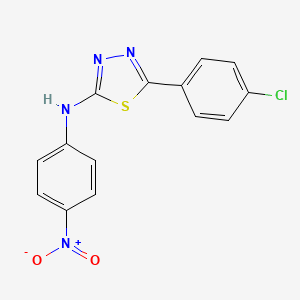 molecular formula C14H9ClN4O2S B14208435 5-(4-chlorophenyl)-N-(4-nitrophenyl)-1,3,4-thiadiazol-2-amine CAS No. 827580-56-3