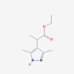 molecular formula C10H16N2O2 B1420846 ethyl 2-(3,5-dimethyl-1H-pyrazol-4-yl)propanoate CAS No. 1268715-45-2