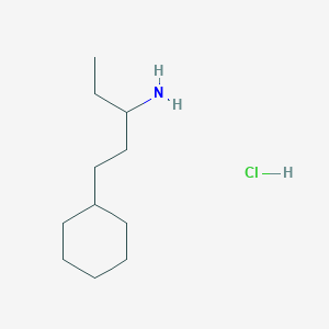 molecular formula C11H24ClN B1420847 1-Cyclohexylpentan-3-amine hydrochloride CAS No. 1221722-49-1