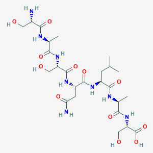 molecular formula C25H44N8O12 B14208509 L-Seryl-L-alanyl-L-seryl-L-asparaginyl-L-leucyl-L-alanyl-L-serine CAS No. 719271-50-8