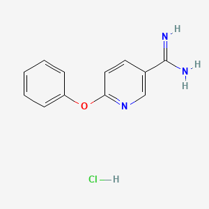 molecular formula C12H12ClN3O B1420851 6-Phenoxypyridine-3-carboximidamide hydrochloride CAS No. 1221725-77-4