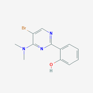 molecular formula C12H12BrN3O B14208517 6-[5-Bromo-6-(dimethylamino)pyrimidin-2(1H)-ylidene]cyclohexa-2,4-dien-1-one CAS No. 823796-24-3
