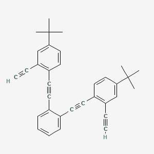 molecular formula C34H30 B14208527 Benzene, 1,2-bis[[4-(1,1-dimethylethyl)-2-ethynylphenyl]ethynyl]- CAS No. 825620-94-8