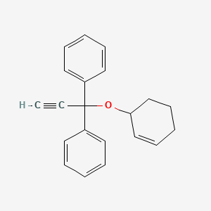 molecular formula C21H20O B14208550 Benzene, 1,1'-[1-(2-cyclohexen-1-yloxy)-2-propynylidene]bis- CAS No. 827605-91-4