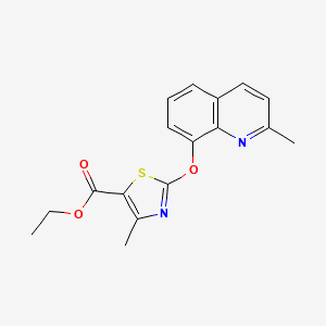 molecular formula C17H16N2O3S B1420856 Ethyl 4-methyl-2-[(2-methylquinolin-8-YL)oxy]-1,3-thiazole-5-carboxylate CAS No. 1199216-03-9