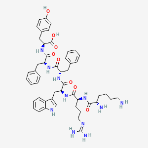 molecular formula C50H63N11O8 B14208621 L-Lysyl-N~5~-(diaminomethylidene)-L-ornithyl-L-tryptophyl-L-phenylalanyl-L-phenylalanyl-L-tyrosine CAS No. 824959-29-7