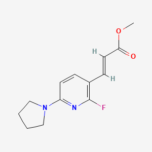 molecular formula C13H15FN2O2 B1420864 (E)-Methyl 3-(2-fluoro-6-(pyrrolidin-1-yl)pyridin-3-yl)acrylate CAS No. 1203500-11-1