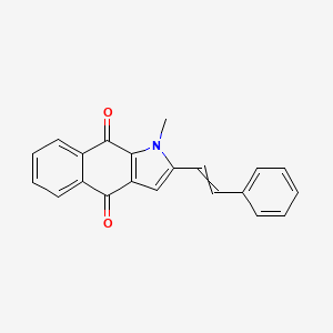 molecular formula C21H15NO2 B14208705 1-Methyl-2-(2-phenylethenyl)-1H-benzo[f]indole-4,9-dione CAS No. 830924-01-1