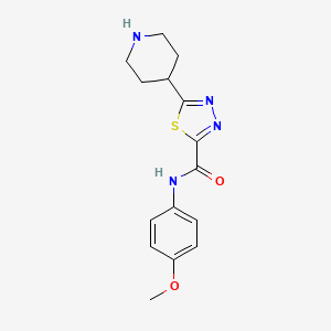 molecular formula C15H18N4O2S B1420874 N-(4-methoxyphenyl)-5-piperidin-4-yl-1,3,4-thiadiazole-2-carboxamide CAS No. 1217862-68-4