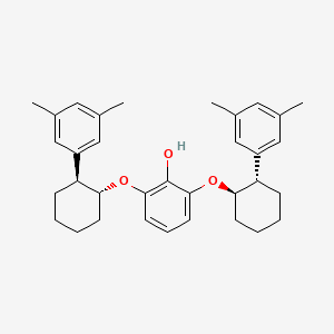 molecular formula C34H42O3 B14208748 Phenol, 2,6-bis[[(1R,2S)-2-(3,5-dimethylphenyl)cyclohexyl]oxy]- CAS No. 746621-33-0