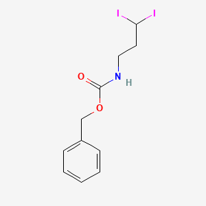 molecular formula C11H13I2NO2 B14208754 Carbamic acid, (3,3-diiodopropyl)-, phenylmethyl ester CAS No. 823180-23-0