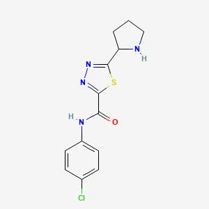 N-(4-chlorophenyl)-5-pyrrolidin-2-yl-1,3,4-thiadiazole-2-carboxamide