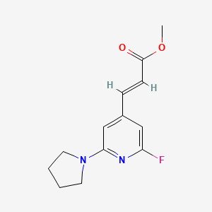 molecular formula C13H15FN2O2 B1420883 (E)-Methyl 3-(2-fluoro-6-(pyrrolidin-1-yl)pyridin-4-yl)acrylate CAS No. 1228670-52-7