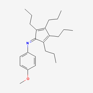 molecular formula C24H35NO B14208882 N-(4-methoxyphenyl)-2,3,4,5-tetrapropylcyclopenta-2,4-dien-1-imine CAS No. 731842-74-3