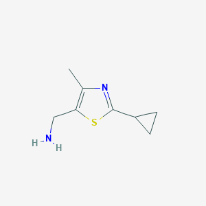 molecular formula C8H12N2S B1420894 [(2-Cyclopropyl-4-methyl-1,3-thiazol-5-yl)methyl]amine dihydrochloride CAS No. 1228552-41-7