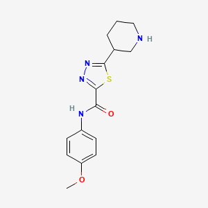 molecular formula C15H18N4O2S B1420896 N-(4-甲氧基苯基)-5-哌啶-3-基-1,3,4-噻二唑-2-甲酰胺 CAS No. 1217862-53-7