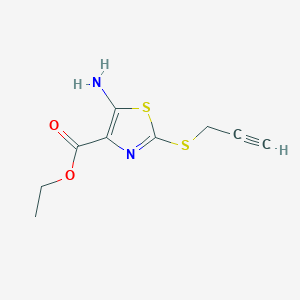 molecular formula C9H10N2O2S2 B14208986 Ethyl 5-amino-2-[(prop-2-yn-1-yl)sulfanyl]-1,3-thiazole-4-carboxylate CAS No. 837407-87-1