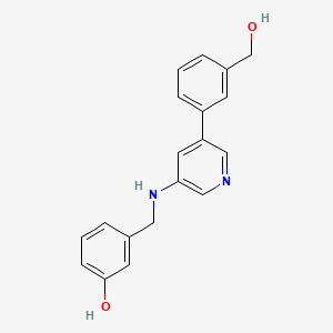 molecular formula C19H18N2O2 B14209010 Benzenemethanol, 3-[5-[[(3-hydroxyphenyl)methyl]amino]-3-pyridinyl]- CAS No. 821784-29-6