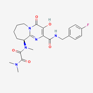 molecular formula C22H26FN5O5 B14209051 N~1~-[(10S)-2-{[(4-Fluorophenyl)methyl]carbamoyl}-3-hydroxy-4-oxo-4,6,7,8,9,10-hexahydropyrimido[1,2-a]azepin-10-yl]-N~1~,N~2~,N~2~-trimethylethanediamide CAS No. 724444-40-0