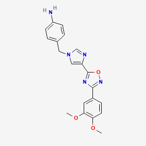 molecular formula C20H19N5O3 B1420907 4-({4-[3-(3,4-dimethoxyphenyl)-1,2,4-oxadiazol-5-yl]-1H-imidazol-1-yl}methyl)aniline CAS No. 1031606-14-0