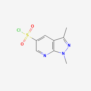 molecular formula C8H8ClN3O2S B1420908 1,3-dimethyl-1H-pyrazolo[3,4-b]pyridine-5-sulfonyl chloride CAS No. 1235439-97-0