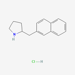 molecular formula C15H18ClN B1420913 2-(Naphthalen-2-ylmethyl)pyrrolidine hydrochloride CAS No. 1221726-17-5