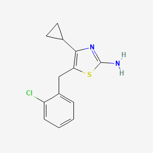 molecular formula C13H13ClN2S B1420918 5-[(2-Chlorophenyl)methyl]-4-cyclopropyl-1,3-thiazol-2-amine CAS No. 1240527-91-6