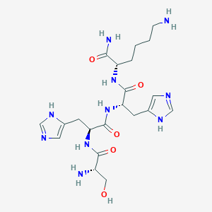 molecular formula C21H34N10O5 B14209180 L-Seryl-L-histidyl-L-histidyl-L-lysinamide CAS No. 834861-81-3