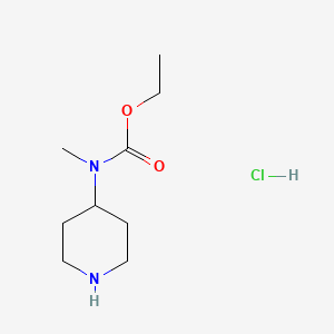 molecular formula C9H19ClN2O2 B1420919 ethyl N-methyl-N-(piperidin-4-yl)carbamate hydrochloride CAS No. 64951-44-6