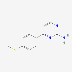 molecular formula C11H11N3S B1420920 4-[4-(甲硫基)苯基]嘧啶-2-胺 CAS No. 1206108-75-9