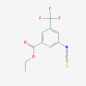 molecular formula C11H8F3NO2S B14209216 Ethyl 3-isothiocyanato-5-(trifluoromethyl)benzoate CAS No. 918123-63-4