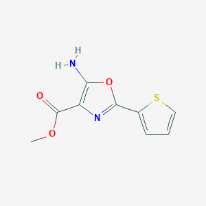molecular formula C9H8N2O3S B1420922 Methyl 5-amino-2-(thiophen-2-yl)-1,3-oxazole-4-carboxylate CAS No. 1216295-88-3