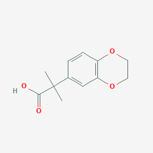 molecular formula C12H14O4 B1420923 2-(2,3-二氢-1,4-苯并二氧杂环-6-基)-2-甲基丙酸 CAS No. 1178765-70-2