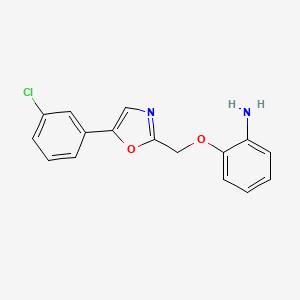 molecular formula C16H13ClN2O2 B1420927 2-{[5-(3-Chlorophenyl)-1,3-oxazol-2-yl]methoxy}aniline CAS No. 1183067-04-0