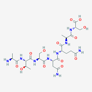molecular formula C25H43N9O13 B14209270 L-Serine, L-alanyl-L-threonyl-L-seryl-L-asparaginyl-L-glutaminyl-L-alanyl- CAS No. 825613-77-2