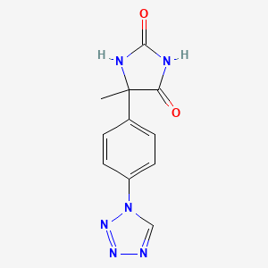 molecular formula C11H10N6O2 B1420932 5-methyl-5-[4-(1H-1,2,3,4-tetrazol-1-yl)phenyl]imidazolidine-2,4-dione CAS No. 1240526-07-1