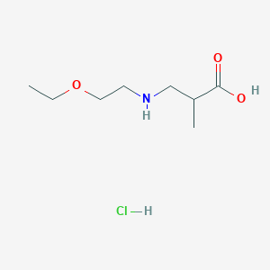 molecular formula C8H18ClNO3 B1420933 3-[(2-Ethoxyethyl)amino]-2-methylpropanoic acid hydrochloride CAS No. 1240526-13-9