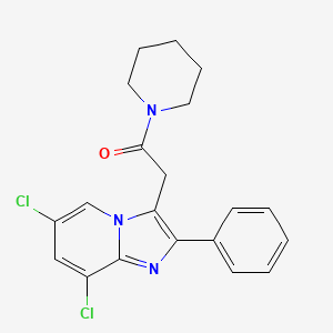 molecular formula C20H19Cl2N3O B14209335 2-(6,8-Dichloro-2-phenylimidazo[1,2-a]pyridin-3-yl)-1-piperidin-1-ylethanone CAS No. 832076-50-3