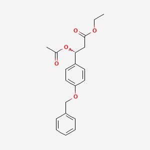 molecular formula C20H22O5 B1420936 ethyl (3R)-3-(acetyloxy)-3-[4-(benzyloxy)phenyl]propanoate CAS No. 1303890-20-1