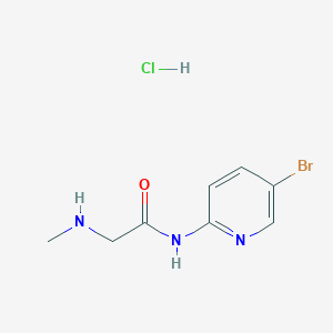 molecular formula C8H11BrClN3O B1420937 N-(5-bromopyridin-2-yl)-2-(methylamino)acetamide hydrochloride CAS No. 1240528-42-0